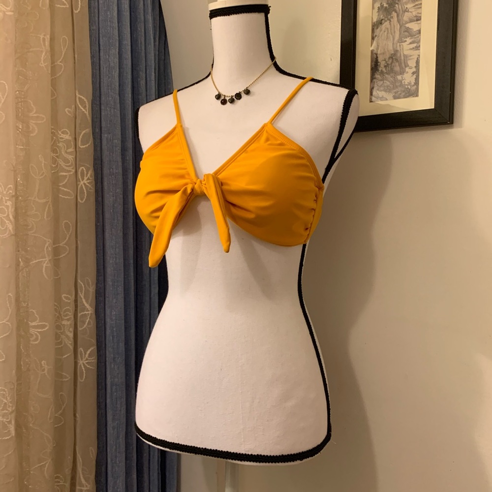 Breaking Waves Yellow Bikini Top